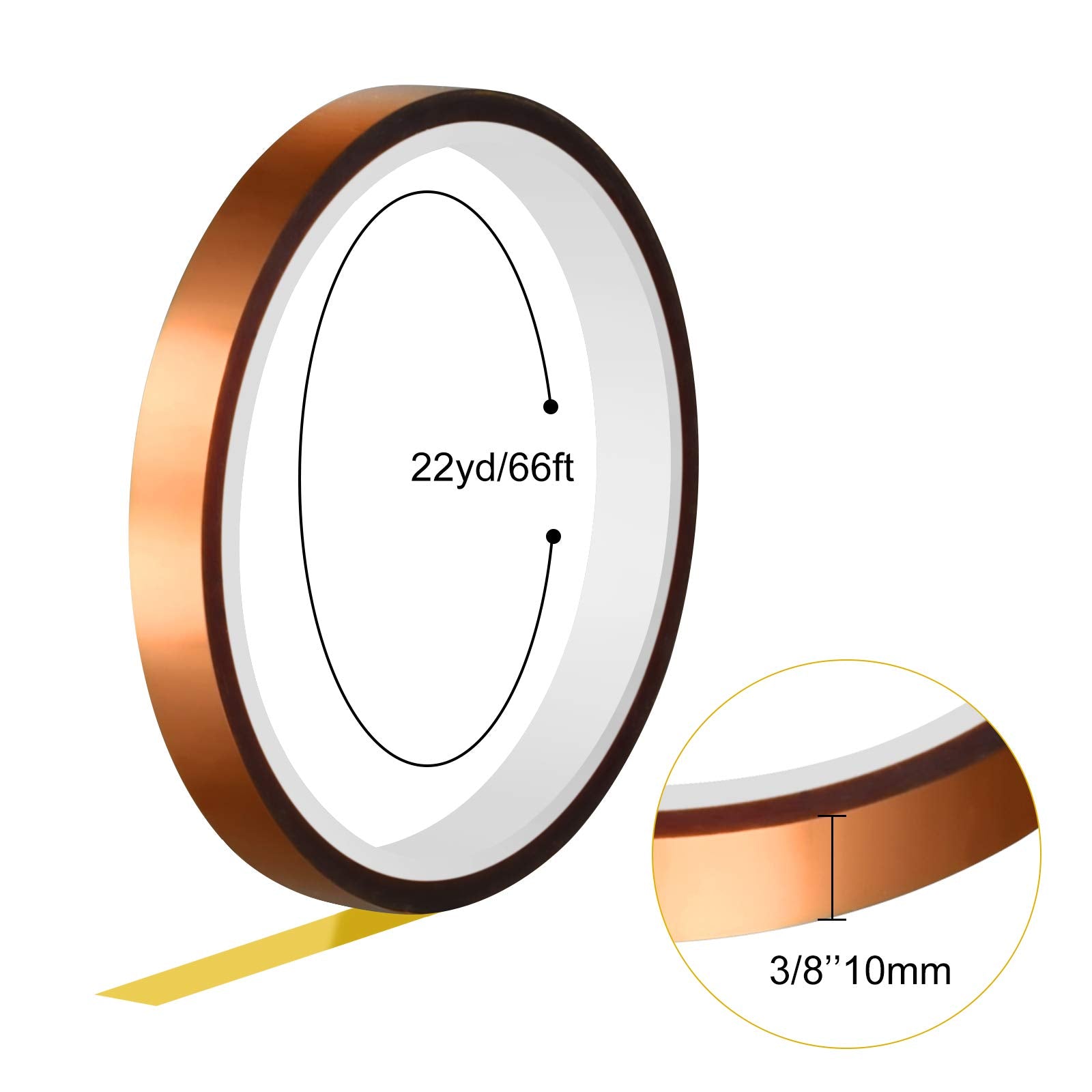 TUPARKA Heat Tape for Heat Press Resistant Temperature Polyimide Tape,Ideal Solution for Heat Transfer,Sublimation,Heat Vinyl Press,3D Printing Electronics,Soldering,Circuit Board and More(12 Rolls)