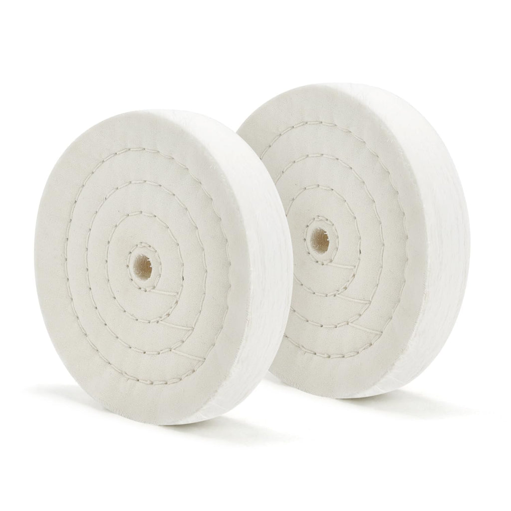 SCOTTCHEN Extra Thick Buffing Polishing Wheel 6 inch (70 Ply) for Bench Grinder Tool with 1/2" Arbor Hole 2 Pack
