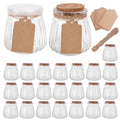 4 oz Glass Jars with PE Lids and Cork Lids, 24 Pack Mini Pudding Jars Clear Yogurt Jars Glass Favor Jars Containers for Spice, Jam, honey, Mousse, Wedding Favors, Shower Favors, DIY and Art