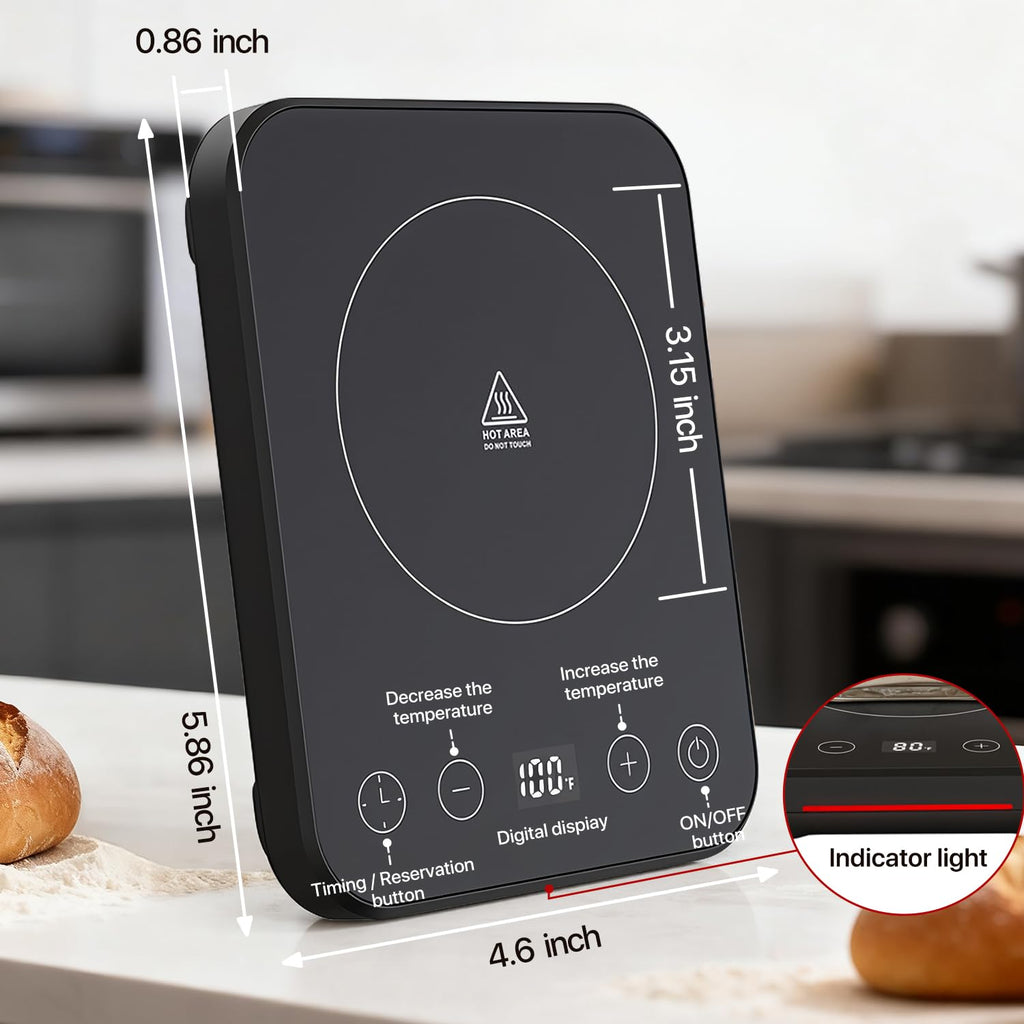 Sourdough Starter Warmer Mat, Professional Sourdough Heating Pad for Home Baking, Sourdough Heater Proofing Mat with Temperature Control, 12H Timer and Memory Function