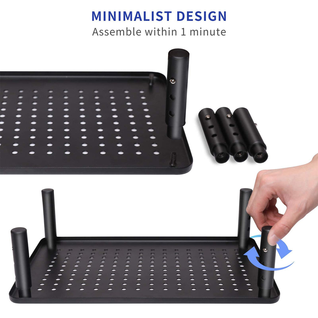 ERGOMAKER Monitor Stand 2 Packs - Height Adjustable Ergonomic Monitor Riser with Vented Metal Platform for Computer, Laptop, iMac, PC, Printer