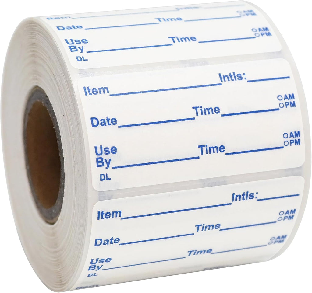 L LIKED 1x2 in Dissolvable Food Labels, 600 Pcs Dissolved Freezer Labels for Food Storage Containers, Canning, Jam Jar, Mason Jars, Blue