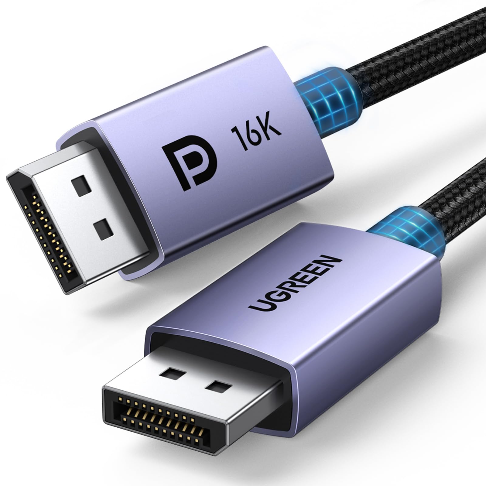 UGREEN 16K@30Hz DisplayPort 2.1 Cable VESA Certified for Gaming Movies, 8K@60Hz, 4K@240Hz, 40Gbps HDR HDCP, DP Compatible with FreeSync G-Sync Monitor 4090 7900XTX, 6FT
