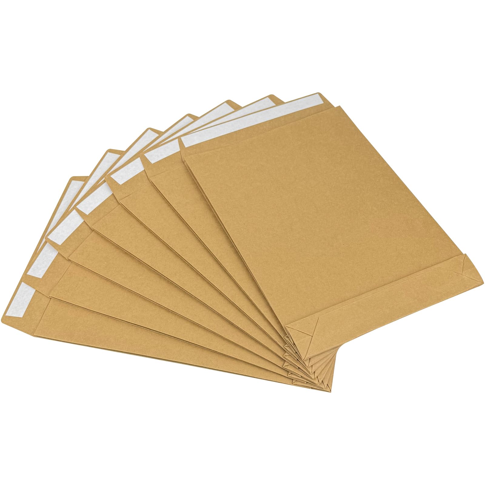 Neehows 15 Pack Expandable Large Kraft Envelopes, 9.3" x 13" Big Mailing Envelopes Self Seal Anti Tear Catalog Envelopes for Business Office Paper Documents File Storage - Brown