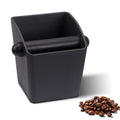 HOMEE Rectangular Espresso Knock Box,Large Capacity & Non-Slip Base Coffee Knock Box,Coffee Grounds Container with Removable Knock Bar,Espresso Accessories for Coffee Bar Kitchen Counter,Black