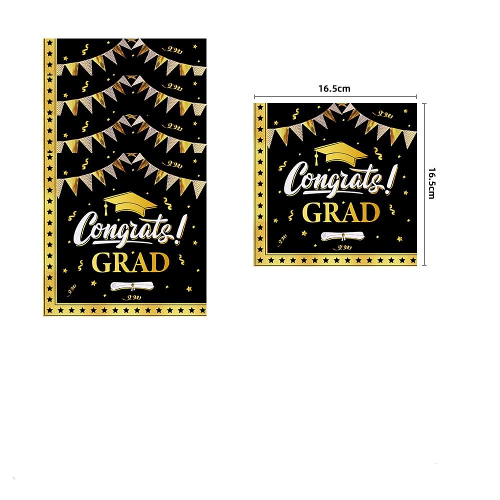 QYCX 96 Pcs Graduation Party Decorations Graduation Party Supplies Graduation Plates Napkins Cups Graduation Tableware Graduation Dinnerware Congratulation Grad Dinnerware 2025 Graduation Decorations