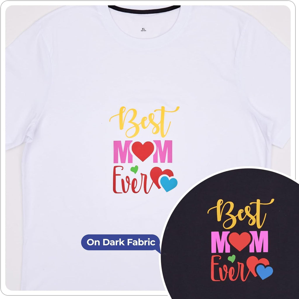 Ohuhu Heat Transfer Vinyl, 42 Pack Iron on Vinyls, 20 Glossy Colors HTV Heat Transfer Vinyl Bundle, DIY Iron-on Vinyl Sheets For Heat Press Craft Machine for Cricut and Cameo, DIY Craft
