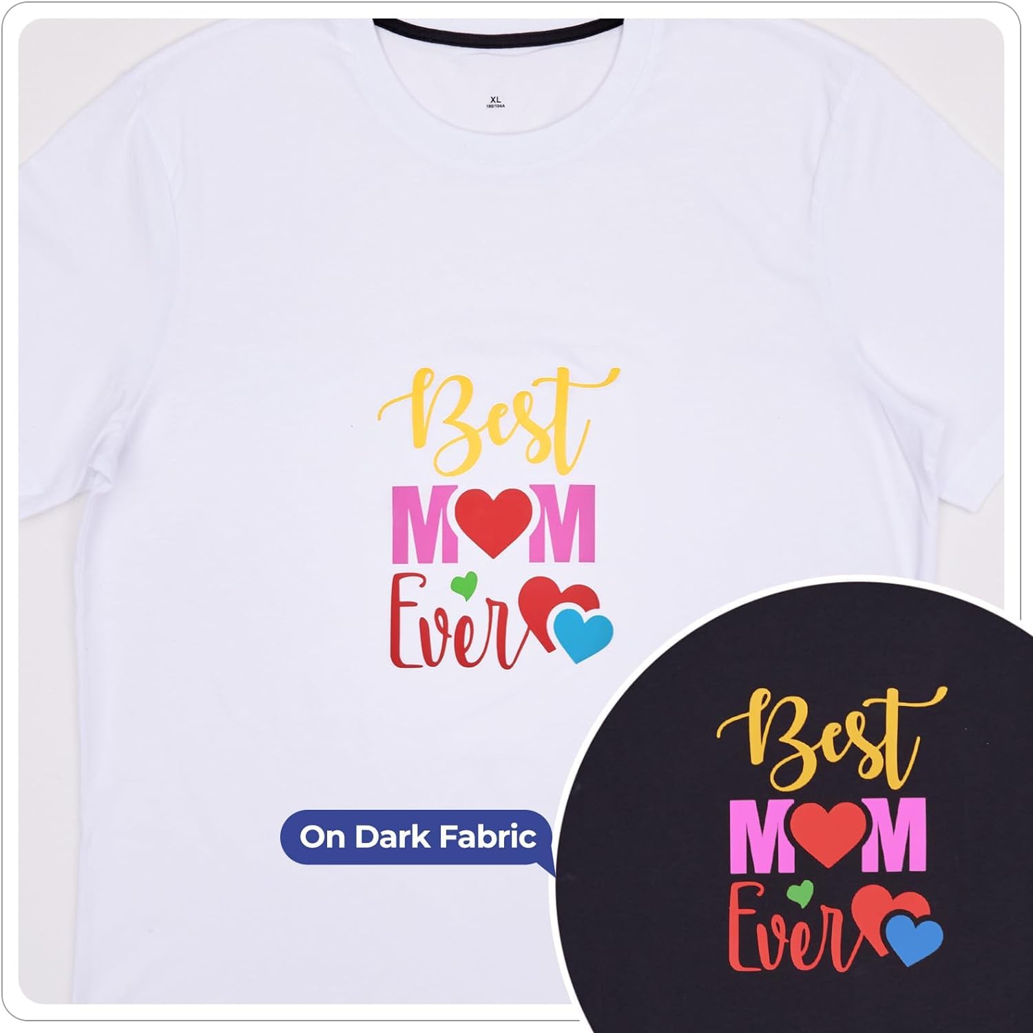 Ohuhu Heat Transfer Vinyl, 42 Pack Iron on Vinyls, 20 Glossy Colors HTV Heat Transfer Vinyl Bundle, DIY Iron-on Vinyl Sheets For Heat Press Craft Machine for Cricut and Cameo, DIY Craft