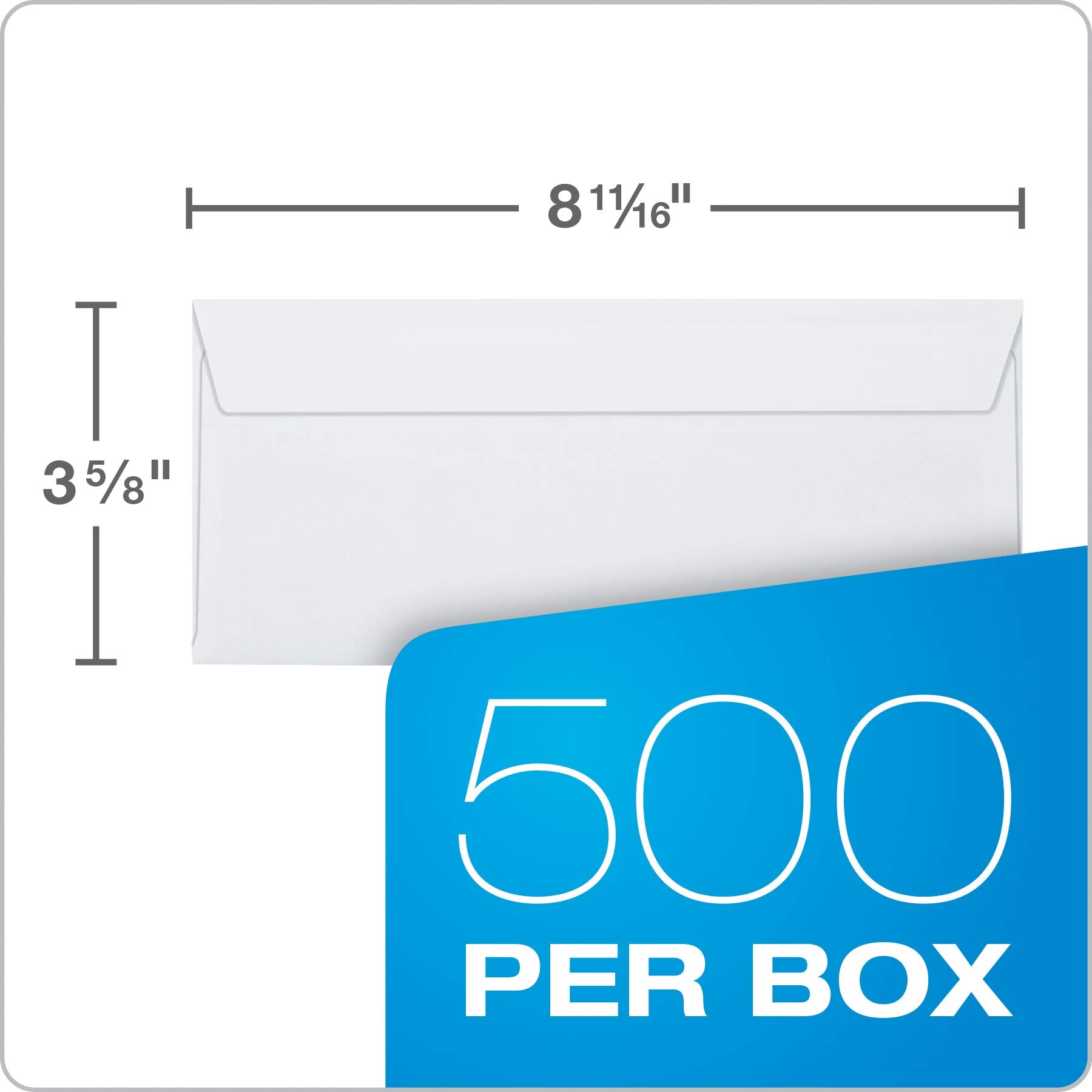 Quality Park Envelopes, #8 Double Window Security, Redi-Strip Self-Seal, White, 3-5/8" x 8-11/16", Fits QuickBooks Checks, Security-Tinted Interior, 500 Per Box