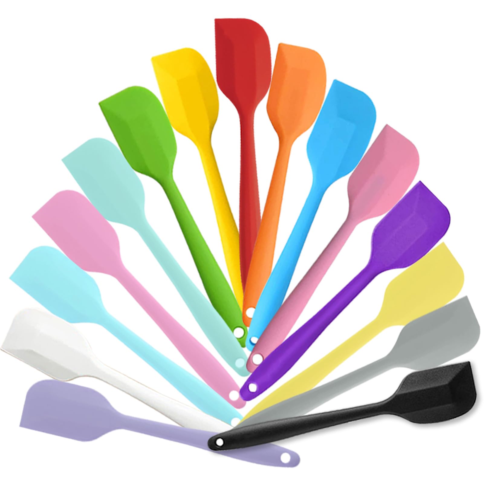 15 Pieces Silicone Spatulas,8.5 inch Non-Stick with Stainless Steel Core,Heat Resistant-500°F, Food Grade Dishwasher Safe, for Mixing,Cooking,Baking (Mixed Color)