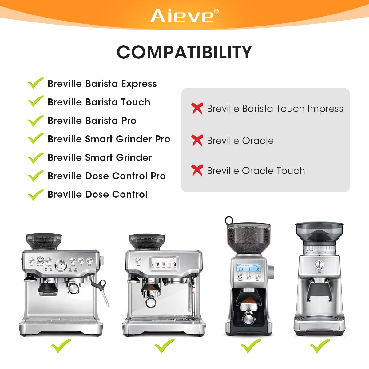 AIEVE Silicone Bellow Compatible for Breville Barista Express, Single Dose Hopper for Breville Espresso Machine,Gray