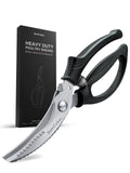 Poultry Shears, Heavy Duty Kitchen Scissors for Chicken, Meat, Bone and Fish, Spring Loaded Kitchen Shears with Anti-Slip Handle, Safety Lock, Dishwasher Safe