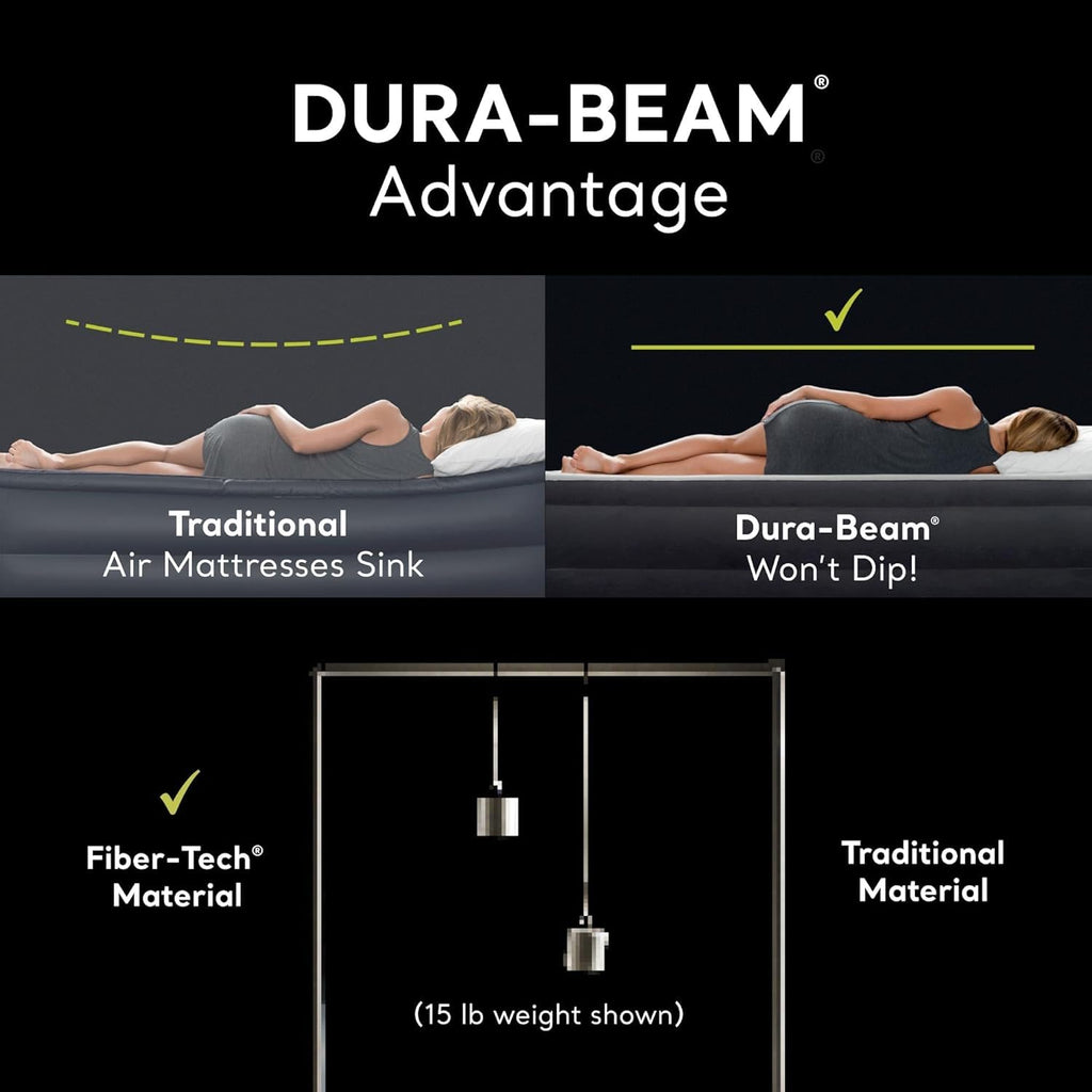 Intex Dura-Beam® Standard Downy Queen Air Mattress 10" Queen with Hand Pump