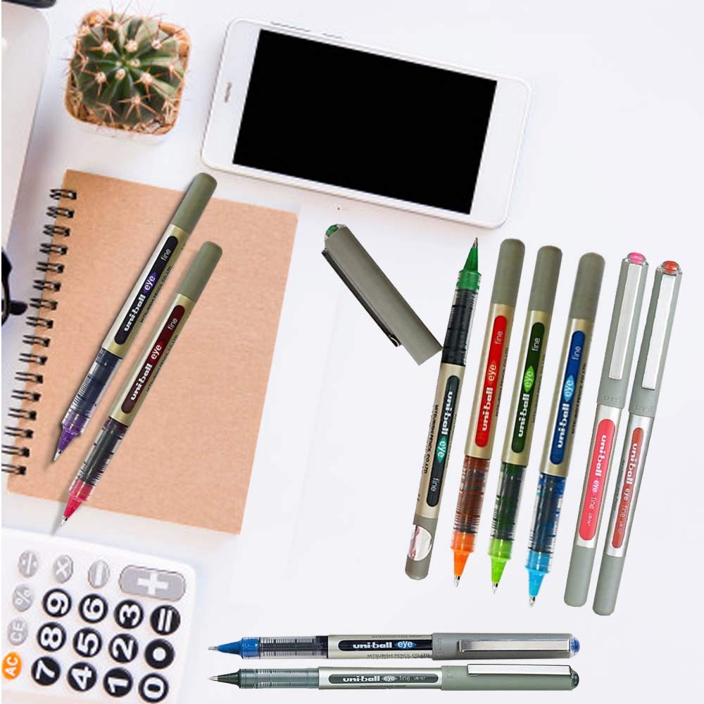 Uni-Ball EYE UB-157 Rollerball Pen 0.7mm Ball [Pack of 10] One of each colour