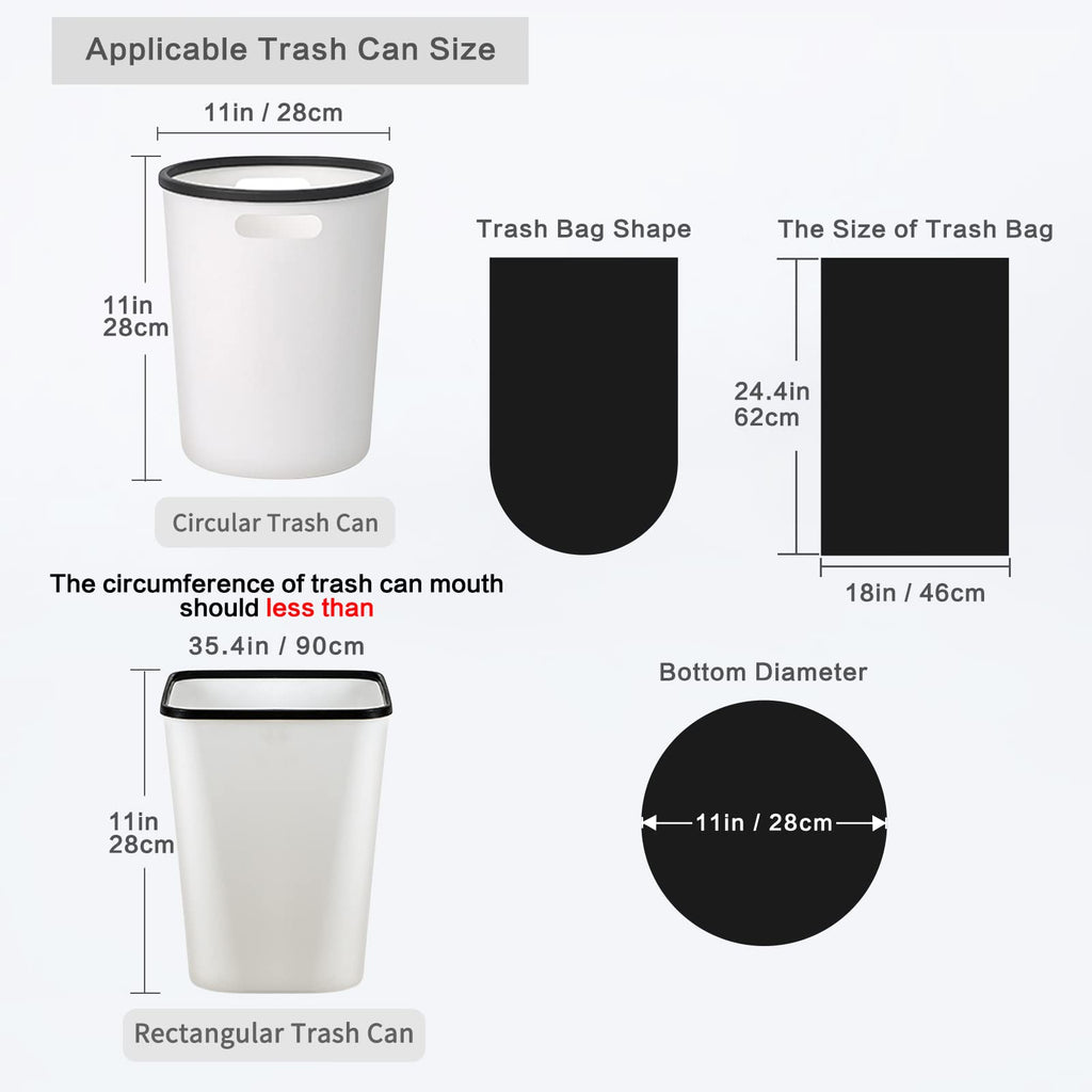 Homelove Trash Bags Garbage Bag, [100 Bags] Plastic Kitchen Barbage Bags Strong Tough Durable Kitchen Bin Bags for Bathroom Bedroom Office (5rolls x 20bags), Black