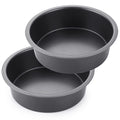 HONGBAKE 8 Inch Round Cake Pan Set for Baking, Nonstick Circle Cake Pans with Wider Grips, 2 Pieces Layer Cake Tin, Cheesecake Mold, Huty Duty, Dishwasher Safe - Grey