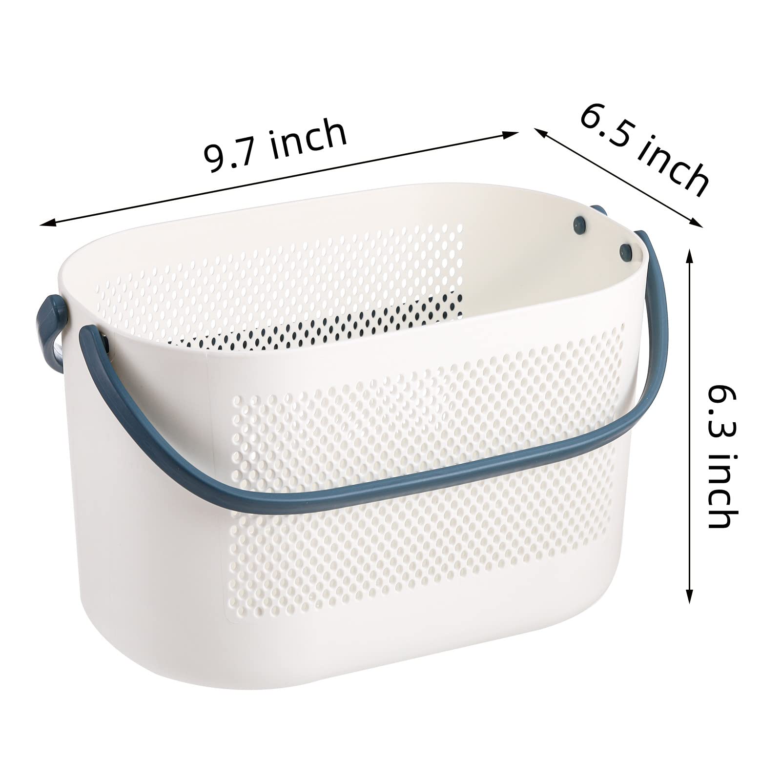 AVLA 4 Pack Portable Shower Caddy Basket, Plastic Storage Baskets with Handles, Drainage Toiletry Organizer Bin, Dorm Shower Tote Bag for Bathroom, Kitchen, Closet, Bedroom, College, Gym, Camp