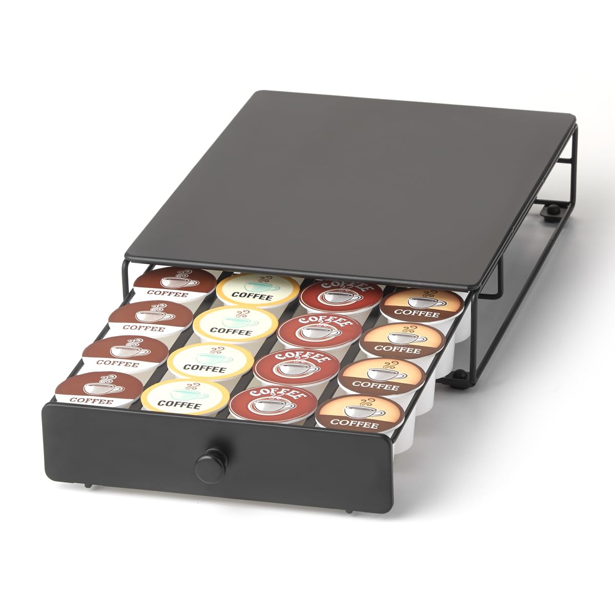 Starfrit Heritage Coffee Pod Capsule Drawer - Holds up to 24 Keurig K-Cups Pods - Under Brewer Storage Drawer - Black