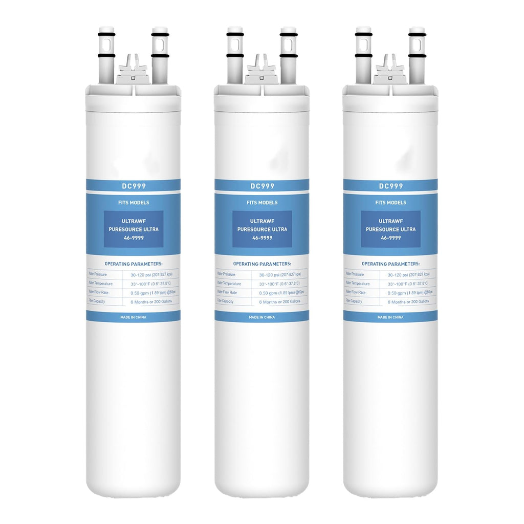 Compatible with ULTRAWF, Puresource Ultra, Kenmore 9999, 469999, A0094E28261, 242017801, 242017800, Refrigerator Water Filter, Height 11 inches, 3 Pack