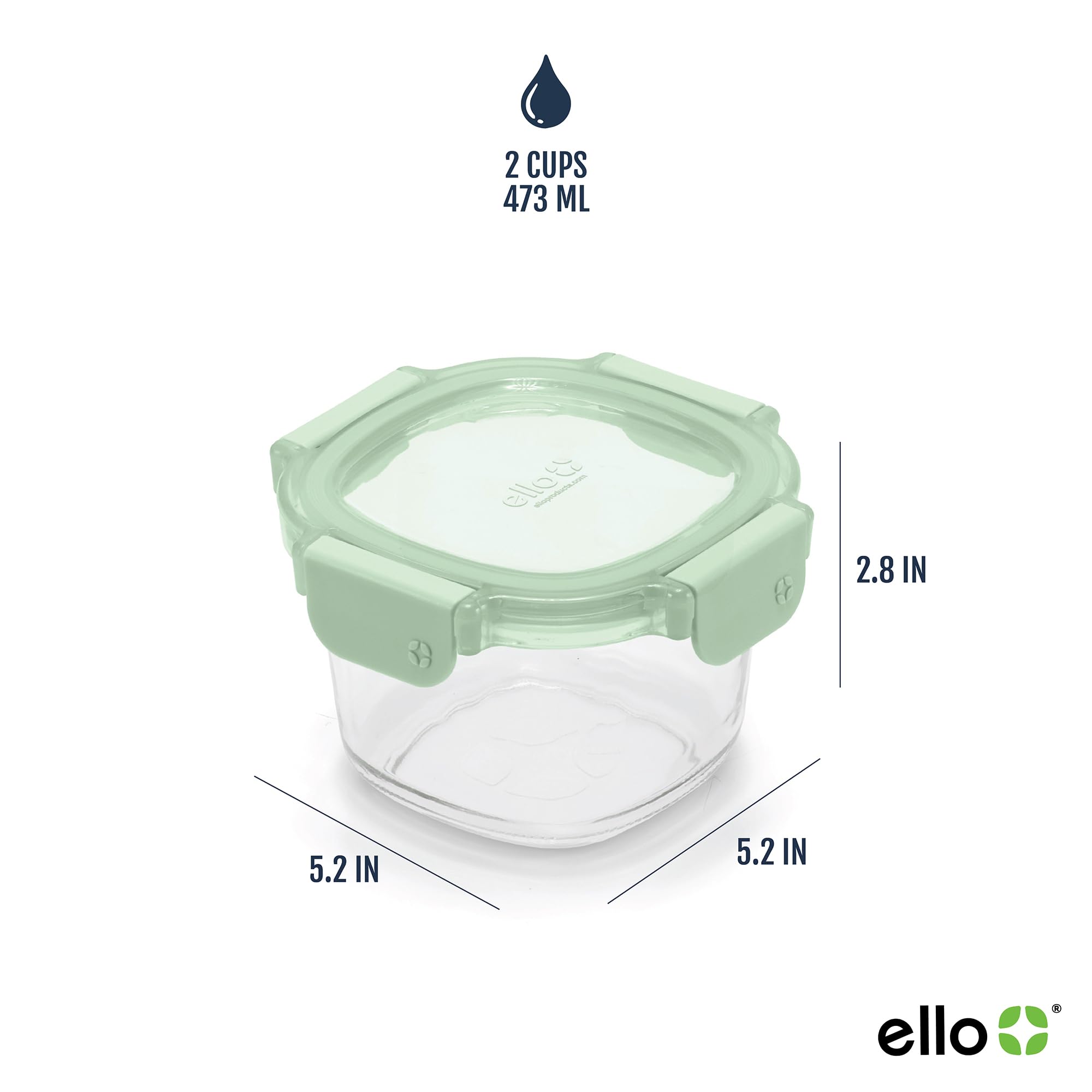 Ello Color Lock 2 Cup 6PC, 3 Pack Glass Meal Prep Sets Leak-Proof Glass Food Storage Containers with Airtight BPA-Free Plastic Lids, Dishwasher, Microwave, and Freezer Safe, Desert Festival