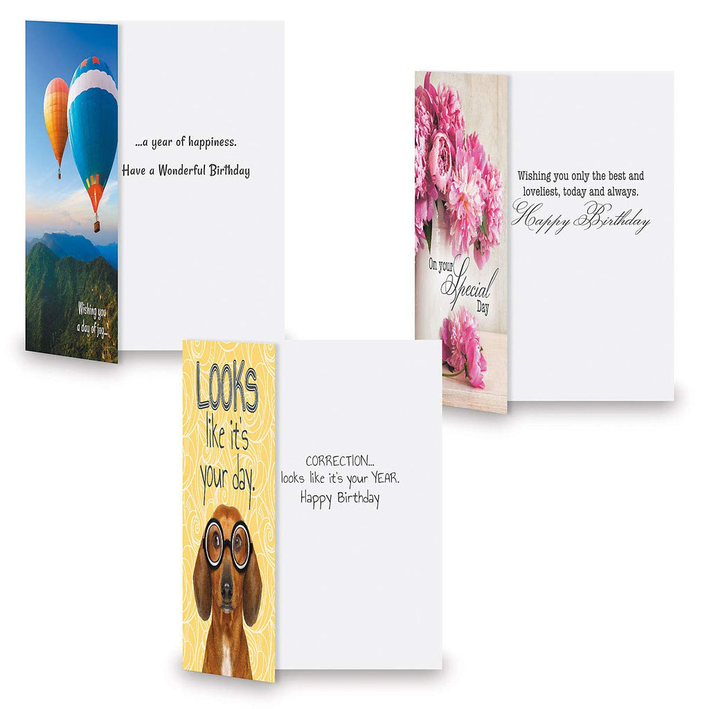 Current Mega Happy Birthday Greeting Card Value Pack – Set of 36 (18 Designs), Large 5 x 7 inches, Envelopes Included
