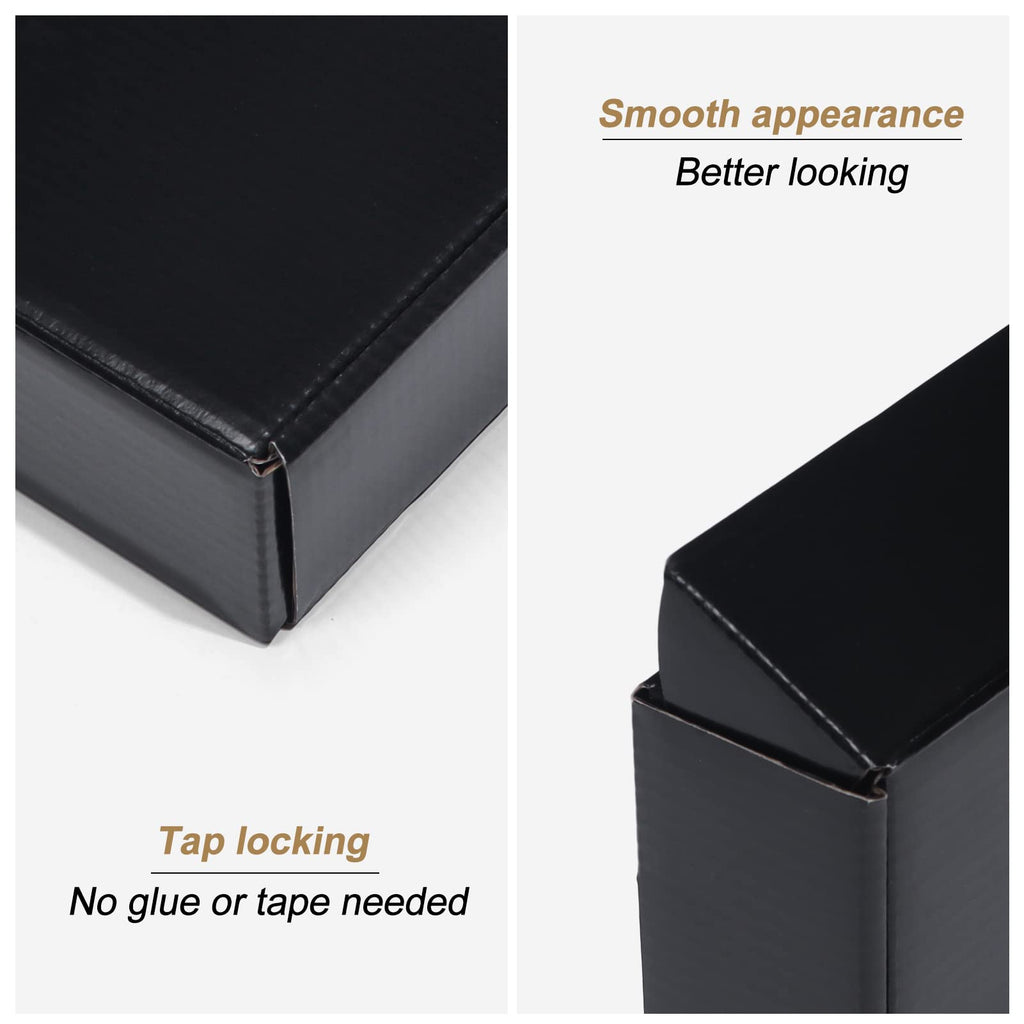ZBEIVAN 7x5x2 Black Small Shipping Boxes, 20 Packs Corrugated Cardboard Mailer Boxes for Packaging Small Business Mailing Gifts Wrap Boxes with Lids