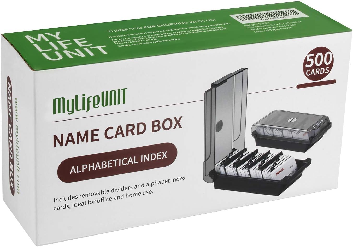MyLifeUNIT Business Card Holder, Name Card Organizer with Dividers and Index Tabs (500 Cards)