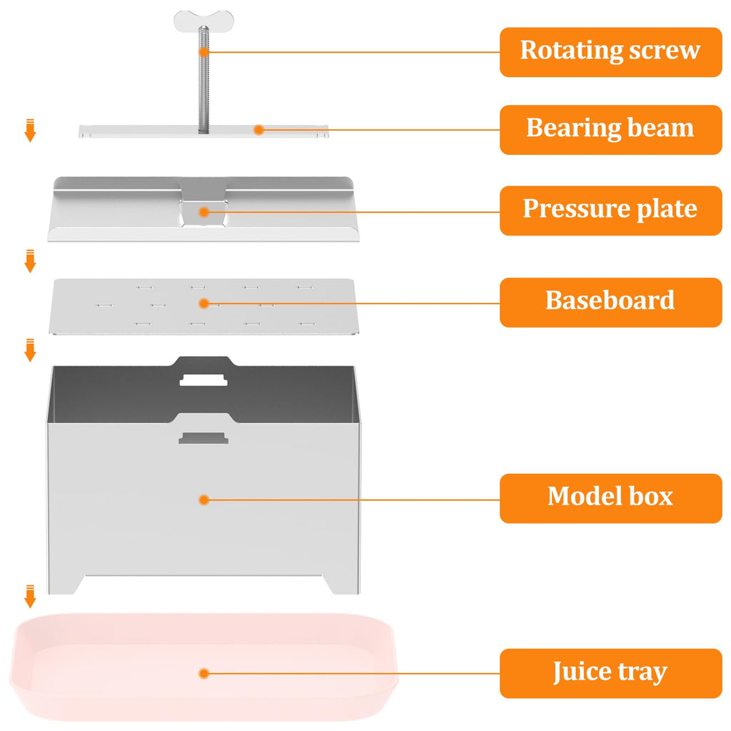 Tofu Press Stainless Steel Tofu Maker Press Mold Kit with Tofu Presser Towel & Drip Tray Tofu Maker for Quick Water Removal in 10-30 Min Drain, Versatile for Paneer Maker & Cheese Press