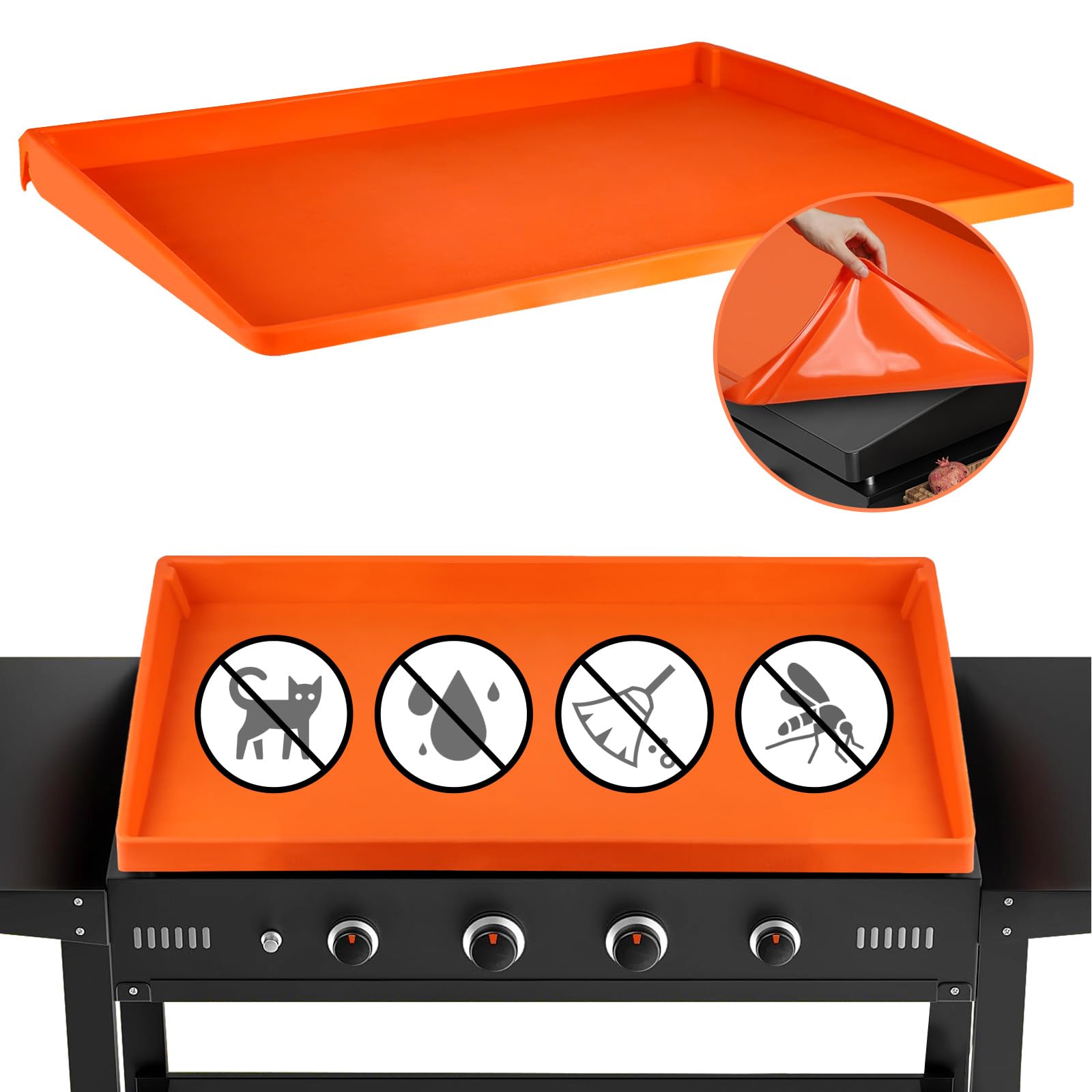 Snuggery Silicone Griddle Mat 28 inch for Blackstone,Upgraded Full-Edge Heavy Duty Food Grade Non-Stick Griddle Cover,Grill Buddy Mat Protect Your Griddle from Dirt & Rust