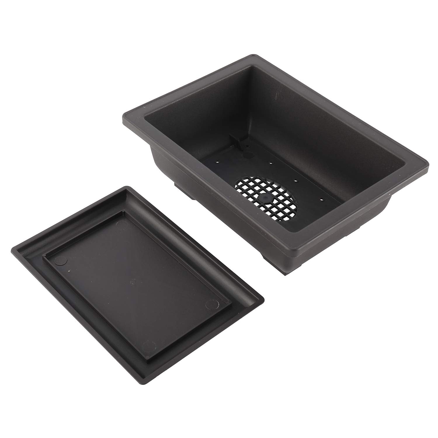 Artilife 6Pcs 6.5Inch Bonsai Pots,Plastic Bonsai Training Pots Humidity Trays Square Nursery Pots for for Plants, Flowers, Herbs, African Violets & Seed Nursery