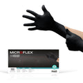 Microflex MK-296-XXL-Box Midknight Exam Gloves, PF Nitrile, Textured, Black, XXL (Pack of 100)