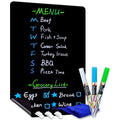 CUHIOY Magnetic Black Dry Erase Board for Refrigerator, 17x11 Fridge Chalkboard, Dry Erase Planning Board for Notepad, Memo, Weekly Meal Planner, Grocery List, to-do List, 3 Chalk Markers & Eraser