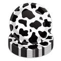 50PCS Cow Print Plates 9 Inch Cow Paper Plates Jungle Safari Party Supplies Animal Print Party Plates Cow Theme Birthday Party Plates Disposable Paper Food Trays Baby Shower Jungle Party Decorations