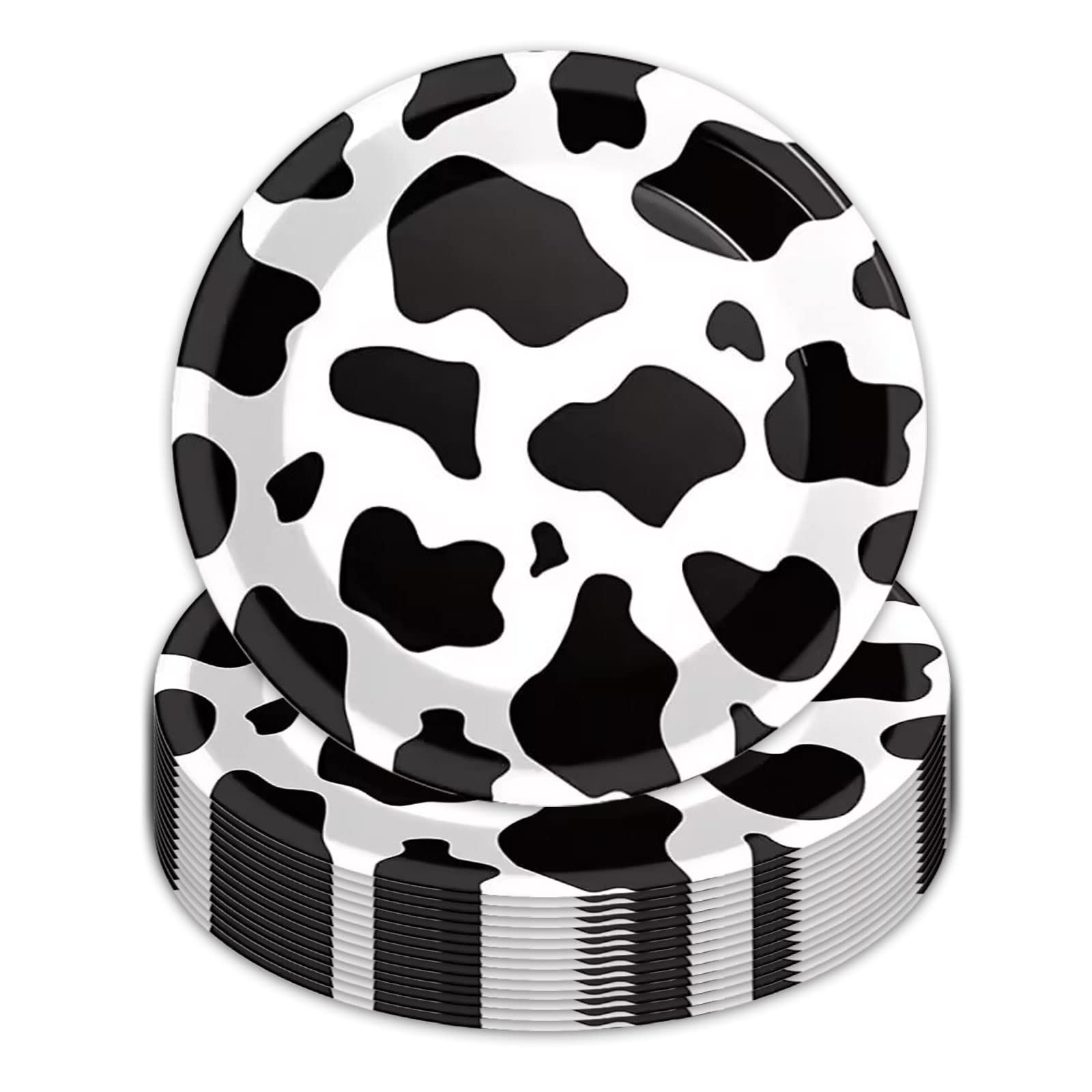 50PCS Cow Print Plates 9 Inch Cow Paper Plates Jungle Safari Party Supplies Animal Print Party Plates Cow Theme Birthday Party Plates Disposable Paper Food Trays Baby Shower Jungle Party Decorations