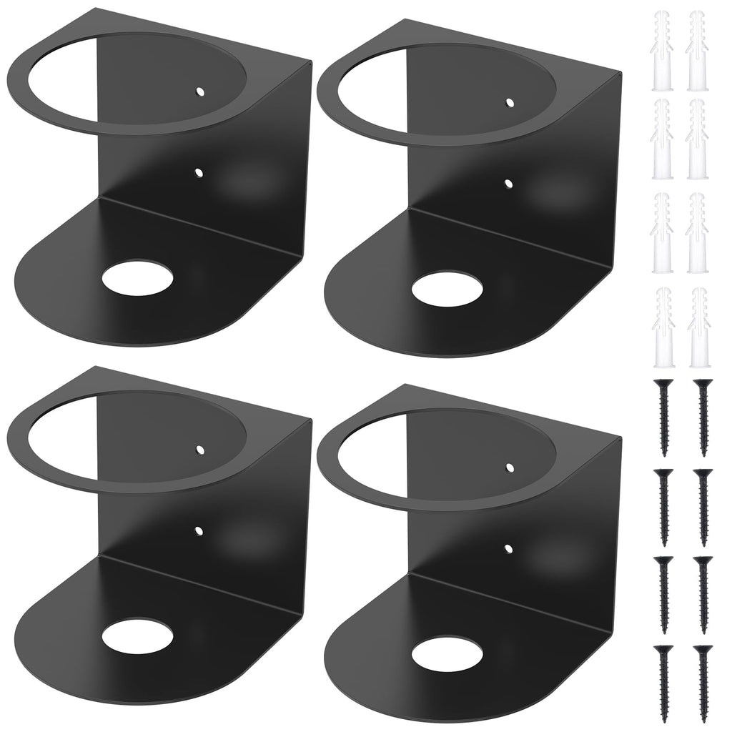 4Pack Spray Bottle Holder Wall Mount, Brushed Stainless Steel Storage Rack, Easy Install Home Garage Solid Spray Can Holder with Hardware for Garage Home Workspace, Detailing Bottle Holder (4)