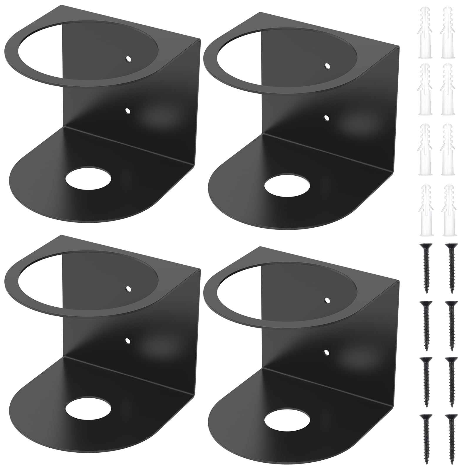 4Pack Spray Bottle Holder Wall Mount, Brushed Stainless Steel Storage Rack, Easy Install Home Garage Solid Spray Can Holder with Hardware for Garage Home Workspace, Detailing Bottle Holder (4)