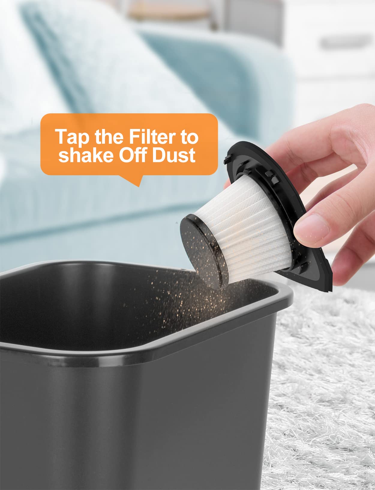 HEPA Filter 3 Pack, Washable, Reusable, Replaceable, Suitable for Brand Portutif V1 8000pa Wireless Handheld Vacuum Cleaner, High Efficiency Filter Dust Garbage Pet Hair