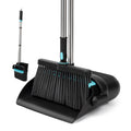 Broom and Dust Pan 61” Long Handle Broom and Dustpan Set with 180° Rotatable Broom Head for Home Office Kitchen Lobby Cleaning Upright Standing Broom and Dustpan
