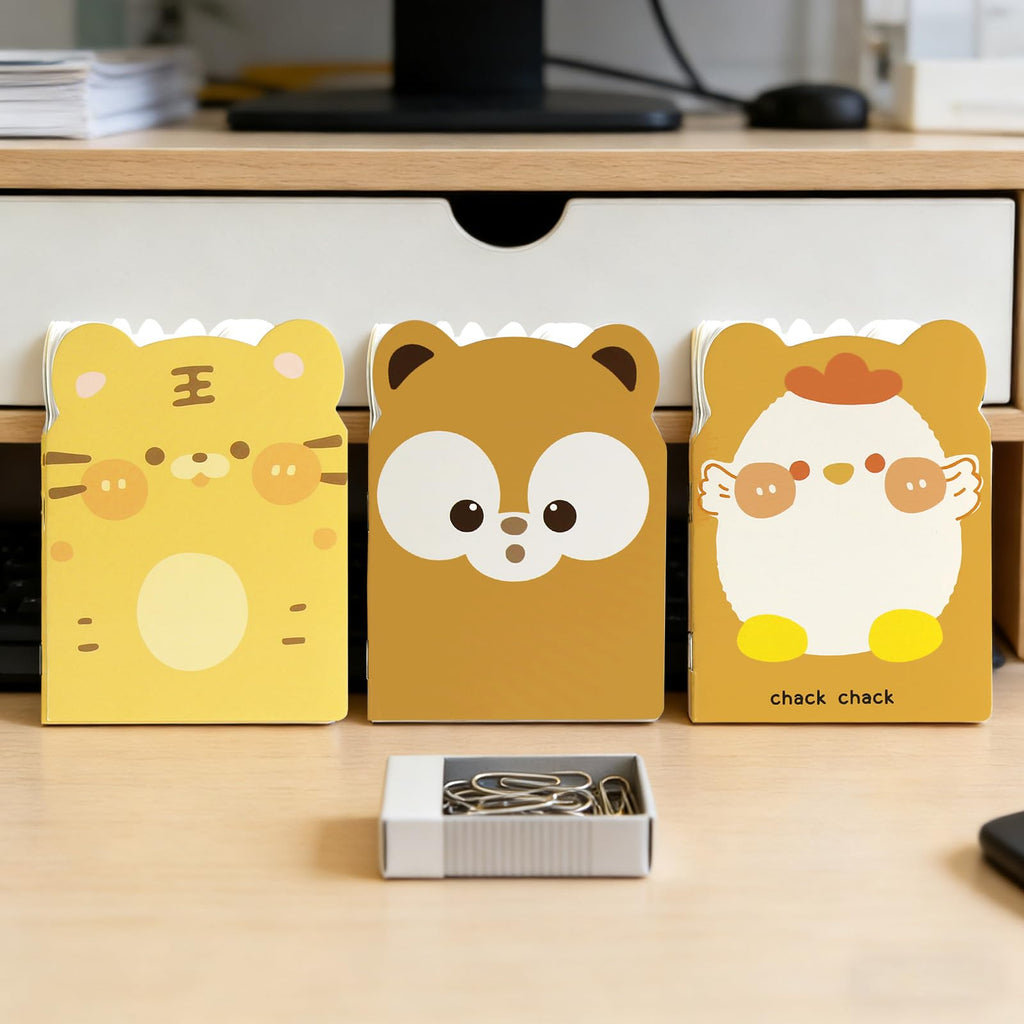 MAKIOTEKO 30 Packs Mini Animal Notebooks, Cute notebooks for kids Bulk Cartoon Frog Puppy Pig Chick Cow Notepad Themed Party Favors for School Christmas Supplies