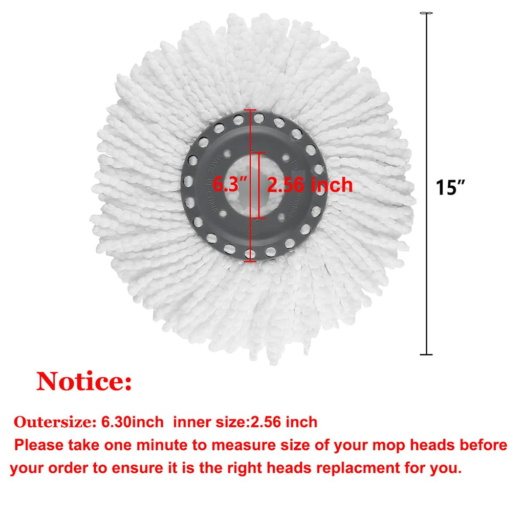 Spin Mop Heads Replacement Refill for Old Hurricane Mr.Clean,5 PCS 360 Spin Magic Rotating Round Mop Microfibre Universal Spin Mop Heads Clean Mop Head Refill for Standard Mops