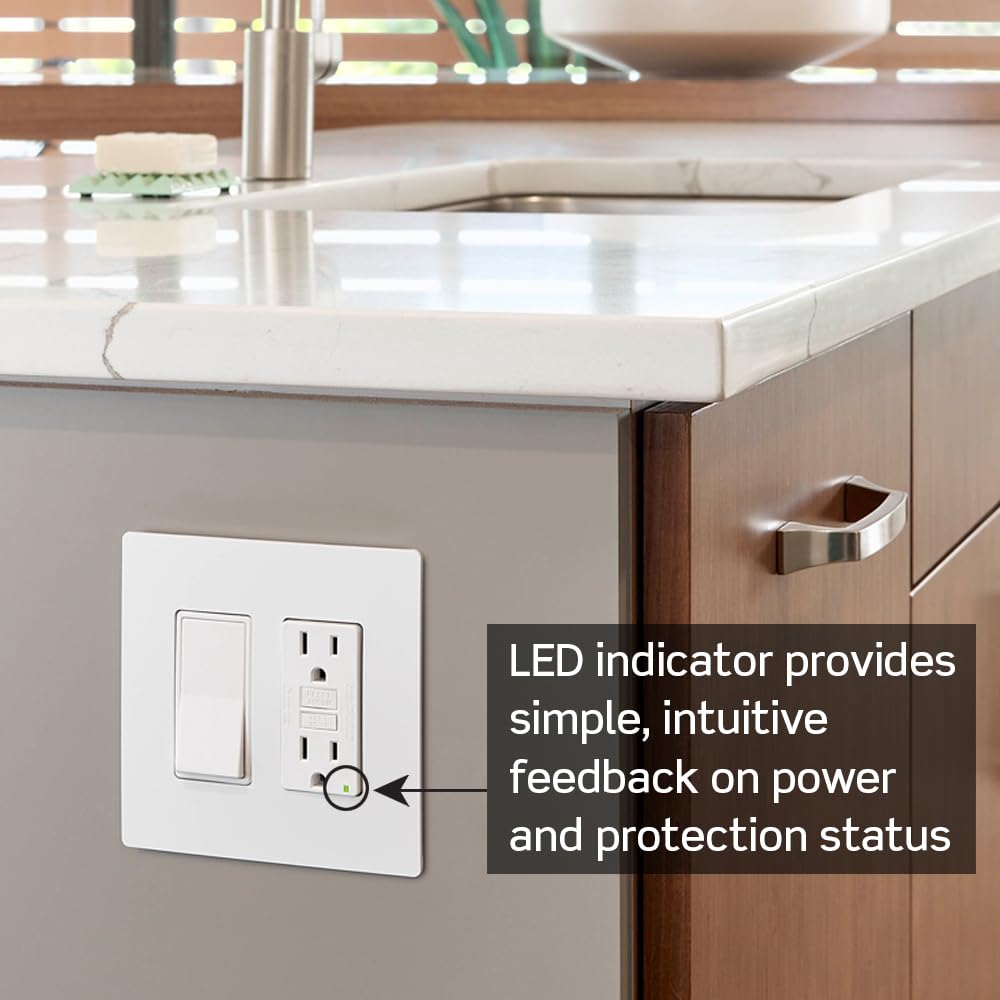 Leviton GFCI Receptacle, 15 Amp Tamper-Resistant, GFTR1-E, Black