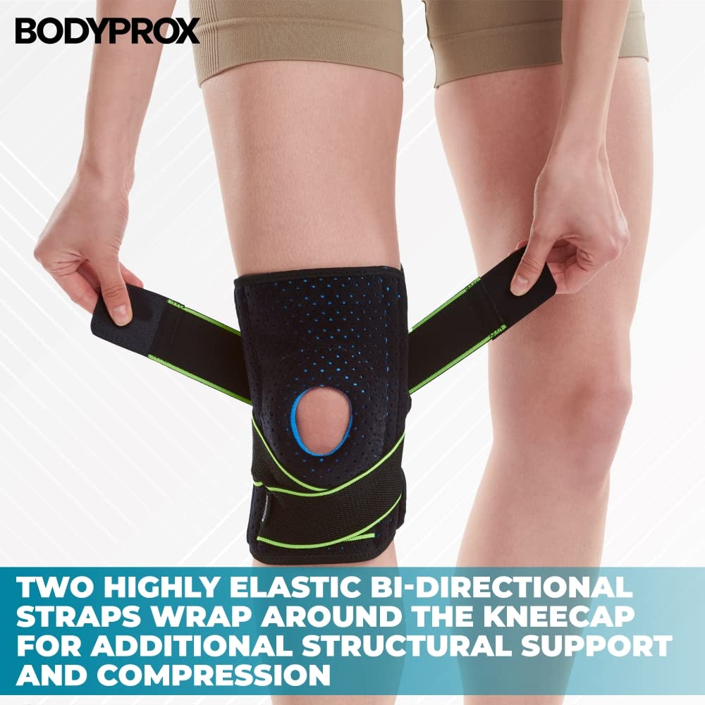 Bodyprox Knee Brace with Side Stabilizers & Patella Gel Pads for Knee Support(Large)