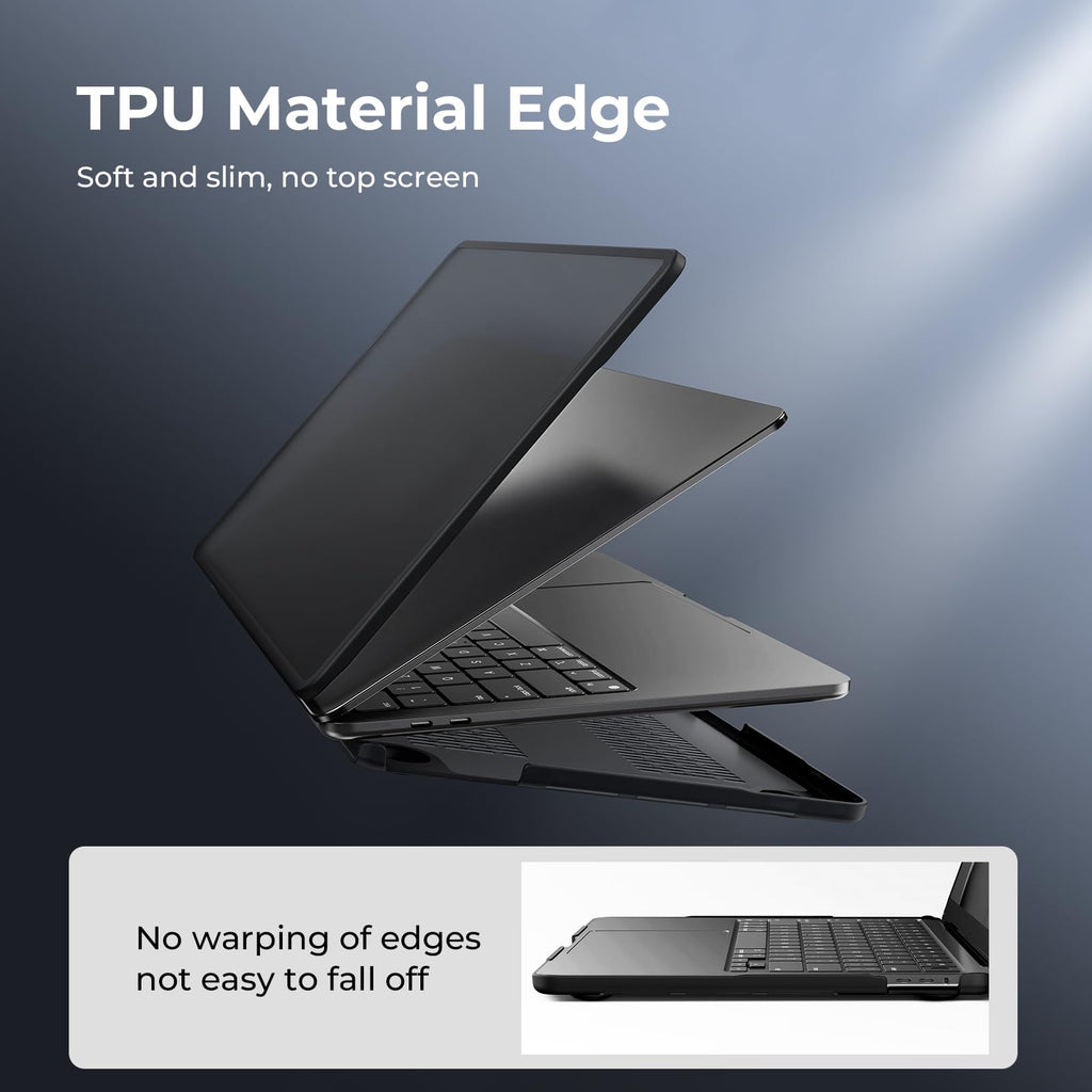 BlueSwan Compatible with MacBook Pro 13 inch Case 2024-2017 A2338 M2/M1 A2289 A2251 A2159 A1989 A1706 A1708, Anti-Cracking and Anti-Fingerprint Hard Shell Case, Frosted Black