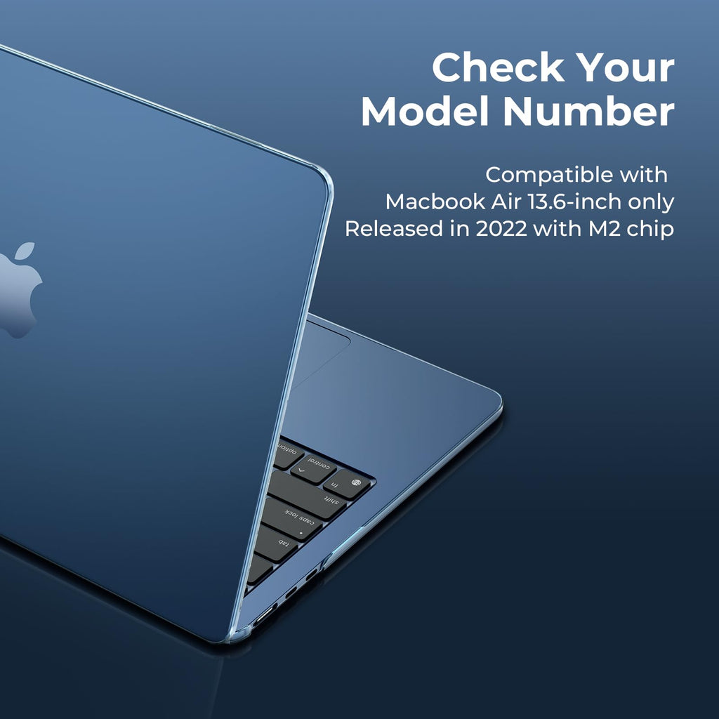 EooCoo Case Compatible with MacBook Air 13 inch Case for 2026-2022 M5 M4 M3 M2 Chip Model A3449 A3240 A3113 A2681, Protective Hard Cover Shell for MacBook Air 13.6 inch Laptop - Crystal Midnight
