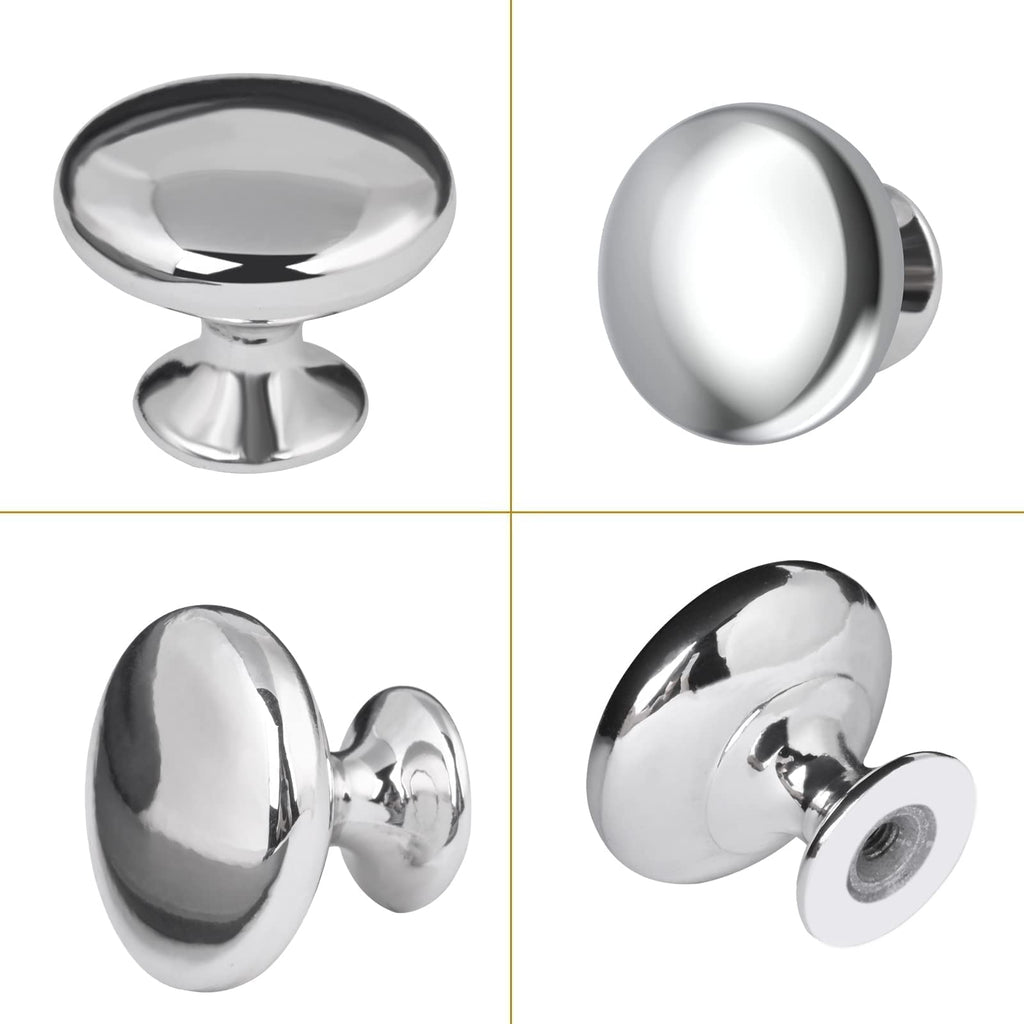 OctinPris Polished Chrome Cabinet Knobs Silver Closet Door Knob 30mm Pull Handles for Kitchen Cupboard Furniture Chest Dresser Bathroom (10pack)