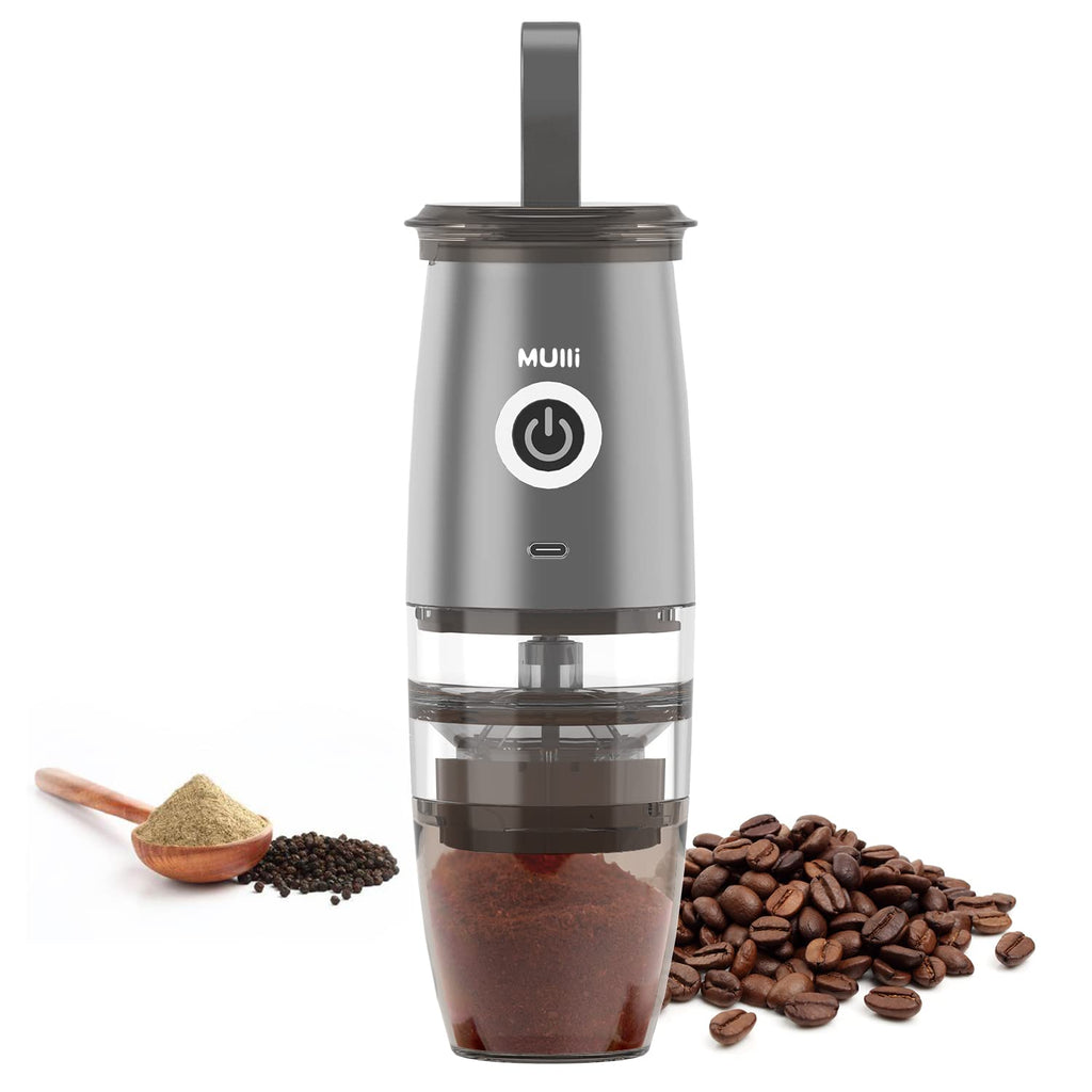 Mulli Portable Burr Coffee Grinder,Electric/Manual 2-in-1 Cafe Grind, Adjustable Burr Mill with 5 Precise Grind Setting for Drip/Espresso/PourOver