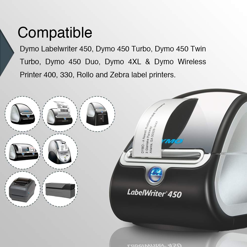 BETCKEY - Barbell Style Jewelry/Price Tag Labels Replace for DYMO 30299 (3/8" x 3/4") - Compatible with DYMO Labelwriter 450, 4XL & Zebra Desktop Printers [2 Rolls/3000 Labels]