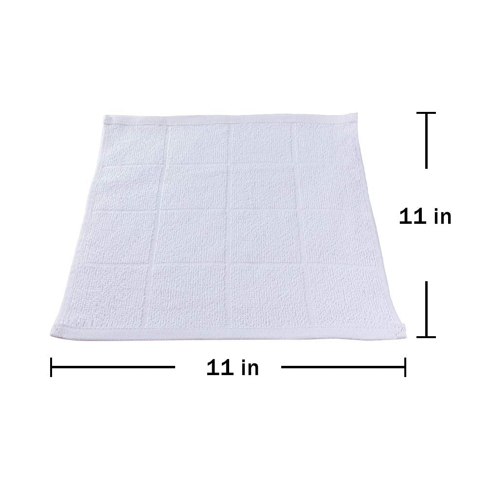 Glynniss Dishcloths Kitchen Highly Absorbent Dish Rags 100% Cotton Dish Cloths for Washing Dishes, Cleaning (11 x 11 Inches, 12 pcs, White)