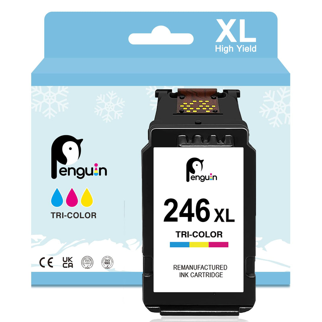 Penguin CL-246 XL Remanufactured Ink Cartridge for Canon 246XL Compatible with TS3100 TS3122 TS3300 TS3322 TS3320 TR4500 MG2500 PIXMA MX490 MX492 MG2522 246xl Printer Ink Color