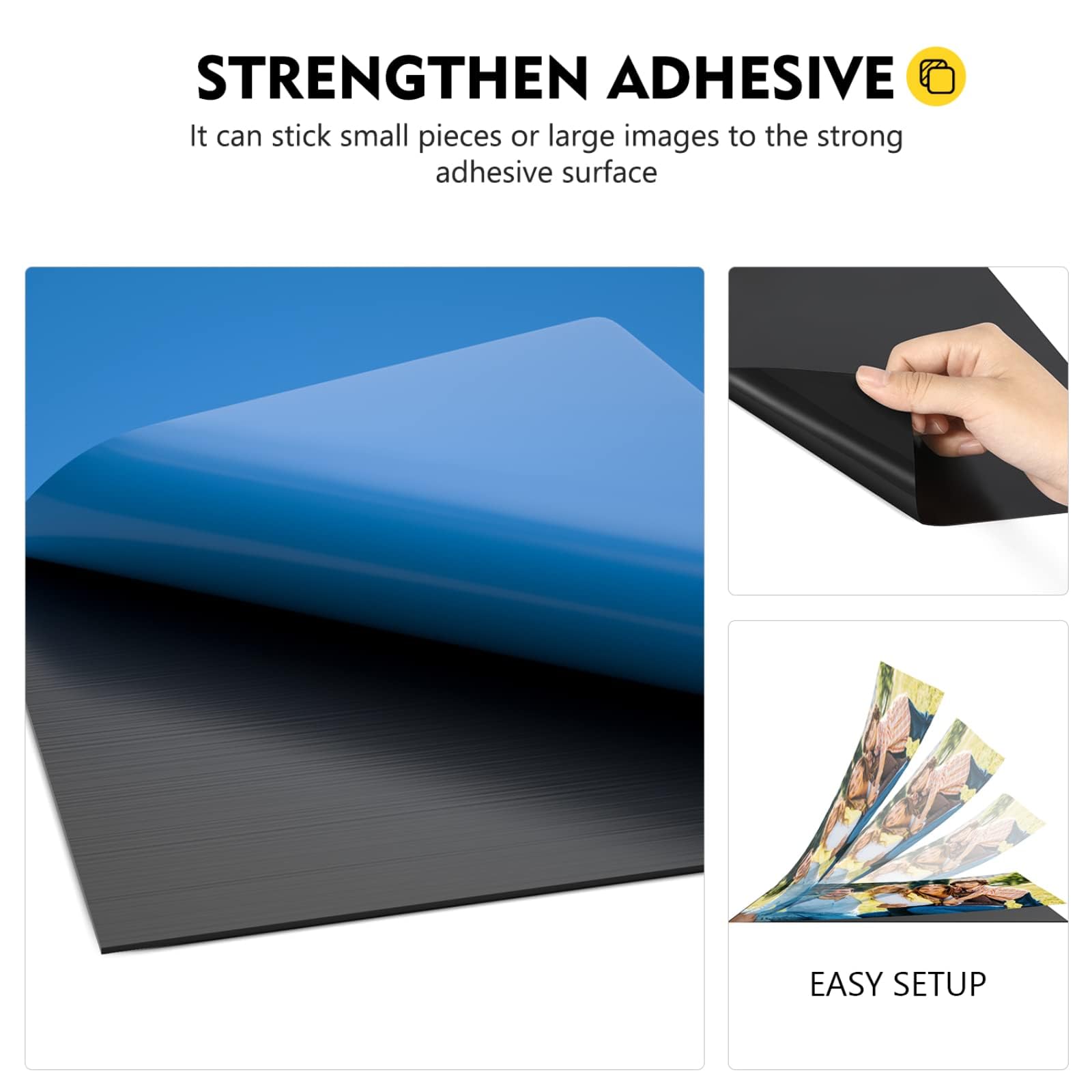 Magnet Sheets with Adhesive 8" x 10", Magicfly Pack of 15 Flexible Magnetic Sheets for Photos, Crafts and Die Storage, Easy Peel & Stick